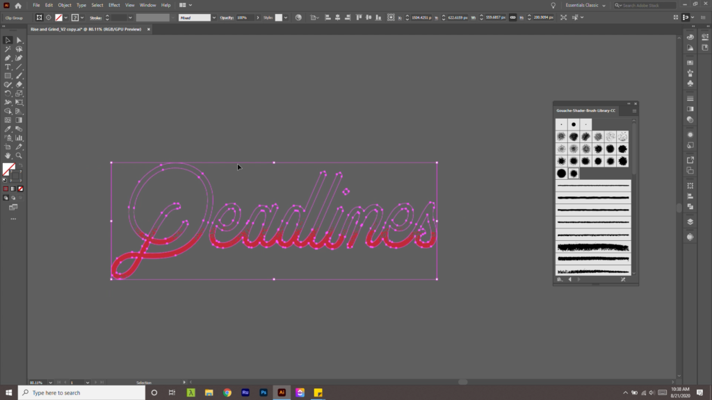 add texture to lettering illustrator