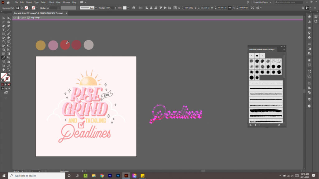 add texture to lettering illustrator