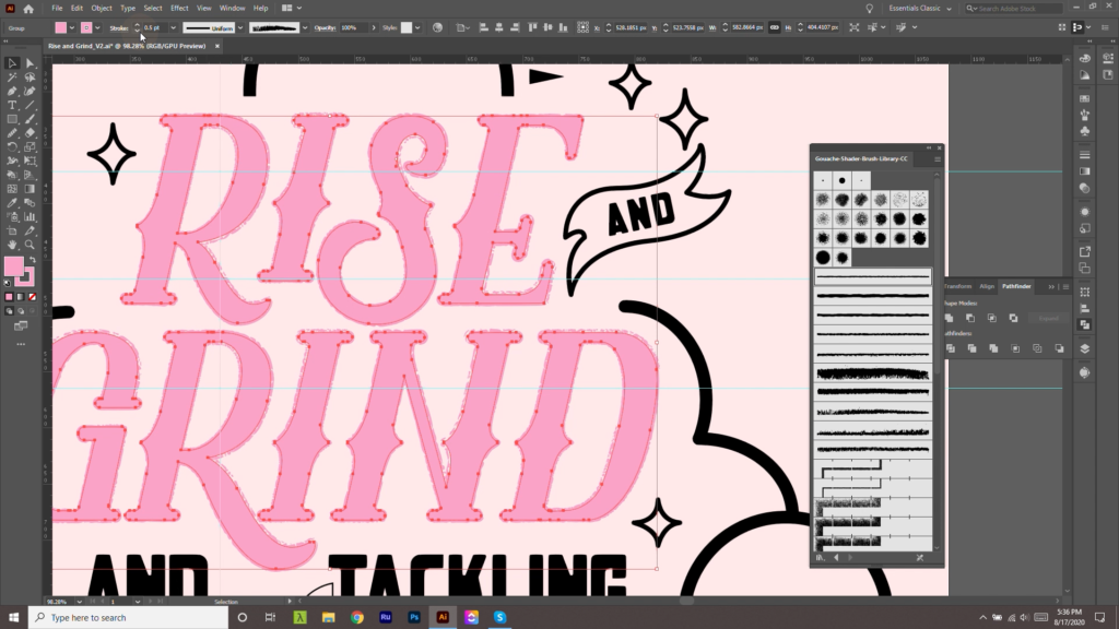 add texture to lettering illustrator