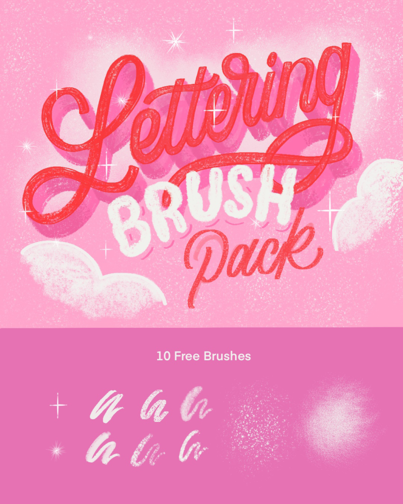 free lettering brush pack for procreate