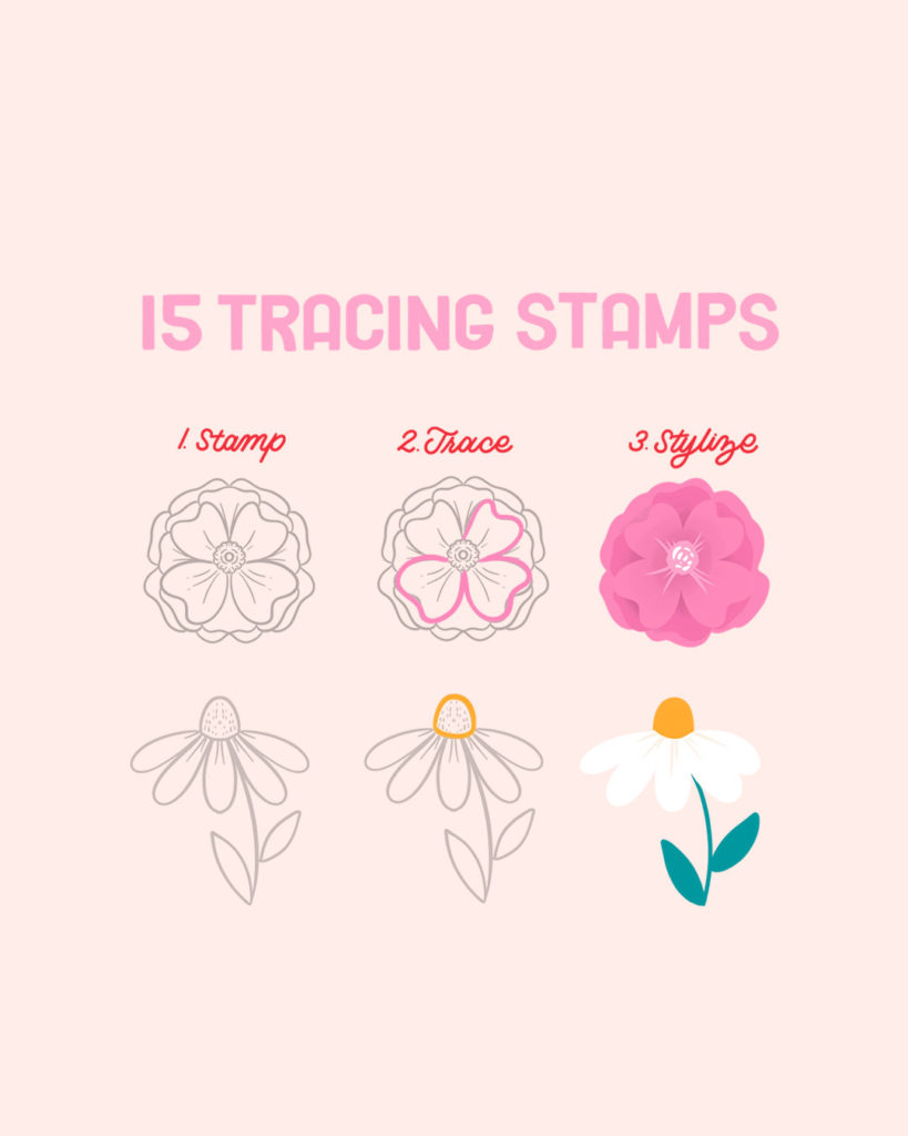 Procreate flower tracing stamps free